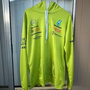 Green Hoodie with Racing logos, Men Women, Mercedes Benz,Monster,